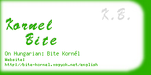 kornel bite business card